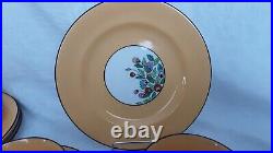 Crown Staffordshire Art Nouveau Peacock 12 Piece Luncheon Set, Made in England