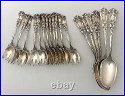 DURGIN IRIS Art Nouveau Sterling Silver FLATWARE SET 126 Pieces