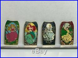Disney Auctions Jumbo Art Nouveau Pin Set-Ariel, Aurora, Belle, Cinderella LE100