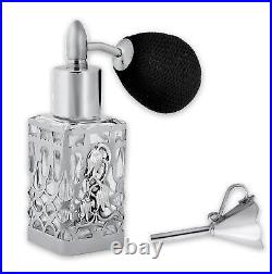 Dressing Table Perfume Atomizer and Funnel Set Art Nouveau Style 925 Sterling