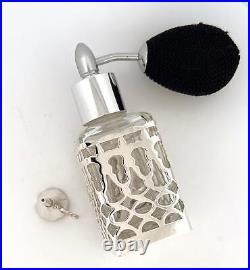 Dressing Table Perfume Atomizer and Funnel Set Art Nouveau Style 925 Sterling