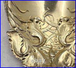 Durgin Gilt Sterling Silver Salad Serving Set in New Art Pattern Art Nouveau