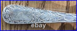 Edwardian Art Nouveau Sterling Silver Serving Set Large Fork Spoon Pat'd 1906
