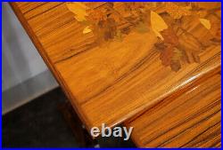 Emile Galle 4 FT Set Side Tables France Art Nouveau Nesting Tables Um 1905