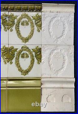 England Antique Art Nouveau Majolica 20-set Tile C1900