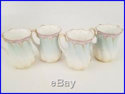 Exquisite Antique RS Prussia Chocolate Pot 8 pc Set Hand Painted Pink Roses