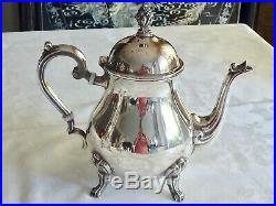 Exquisite Elegant Vintage Silver Plated Tea / Coffee Set W / Tray Rodd Unused