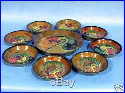 F030 SET of 8 glossy ART NOUVEAU 3½ GOUDA PADS with TRAY by PZH