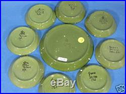 F030 SET of 8 glossy ART NOUVEAU 3½ GOUDA PADS with TRAY by PZH