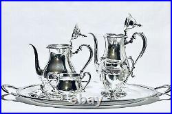 Fabulous Antique Set of Five English Tea Set Camille International Silver Plated