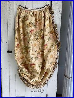 Festoon bed set Art Nouveau Faded Floral fabric antique French design c1890 pri