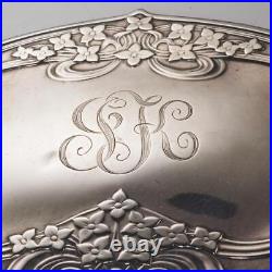 Foster & Bailey Art Nouveau Sterling Silver Vanity Mirror Brush Set 4 Pc Antique