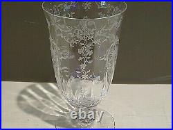 Fostoria Navarre Clear Etched Crystal Iced Tea Glasses SET 7 Excellent