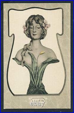 French 1900 Set 8 Postcards ART NOUVEAU Risque Beauty As SCULPTURES VASTA