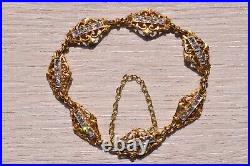 French Art Nouveau Bracelet set with Rose Cut Diamonds