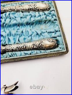 French Sterling Silver Craving Set Depose Art Nouveau