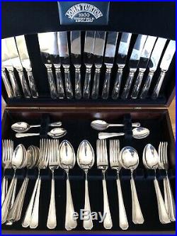 GRECIAN Pattern 8 Place Silver Plate Cutlery Set, John Turton Sheffield EPNS A1
