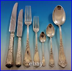 German 800 Silver Flatware Set Service Art Nouveau Dinner Size 42 Pieces