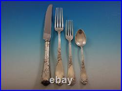 German 800 Silver Flatware Set Service Art Nouveau Dinner Size 42 Pieces