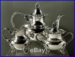 German Sterling Tea Set c1895 Gebruder Deyhle No Monogram