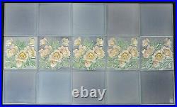 Germany M O & P F Antique Art Nouveau Majolica 15 Tile Set C1900