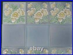 Germany M O & P F Antique Art Nouveau Majolica 15 Tile Set C1900