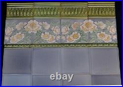 Germany M O & P F Antique Art Nouveau Majolica 36 Tile Set C1900