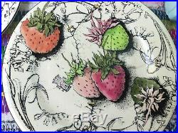 Gien France Fraises en Folie (Strawberry) 8.5 Side Salad Plate Set of 4