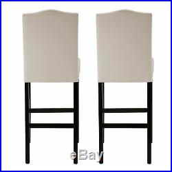 Glitzhome Set of 2 Leather Studded Bar Stool Counter Height Accent Dining Chair