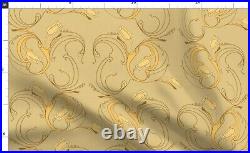 Golden Gold Art Nouveau Mustard 100% Cotton Sateen Sheet Set by Spoonflower