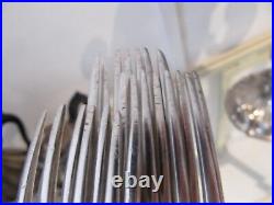 Gorgeous 1900 french 950 silver 12p dinner cutlery set art nouveau rococo st