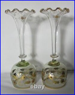Gorgeous Set of 9 MOSER ART NOUVEAU Gold & Silver Champagne Glasses c. 1900