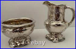Gorham Martele Sterling I/bb Figural Woman Lily Pads 3pc Coffee Set R. Bain