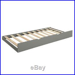 Gray Wood Daybed Twin Size Bed Frame with Trundle Frame Set Matress Fountdation