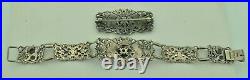 Guglielmo CINI of Boston Sterling Silver Art Nouveau Angel Bracelet & Brooch
