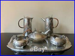 Impossible to Find Iconic Archibald Knox 6 Piece 0231 Tudric Tea Set