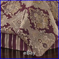 J Queen Amethyst Queen 4 Piece Elegant Comforter Set Purple Gold Taupe Damask