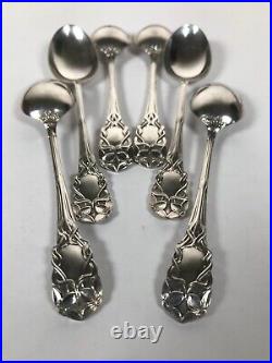 James Dixon & Sons Cased Set of Six Sterling Silver Art Nouveau Tea Spoons 1901