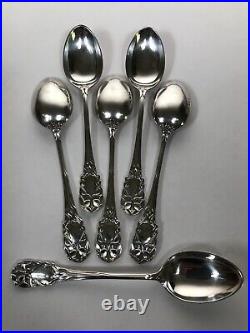 James Dixon & Sons Cased Set of Six Sterling Silver Art Nouveau Tea Spoons 1901