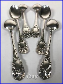 James Dixon & Sons Cased Set of Six Sterling Silver Art Nouveau Tea Spoons 1901