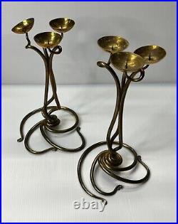 Joe Spoon Art Nouveau Candlesticks 1985 (Set of 2)