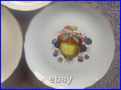 KPM Berlin Art Nouveau Fruit Salad Luncheon Plate Hand Painted Gold Rim Set of 6