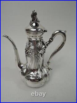 Kerr Coffee Set 486 Antique Art Nouveau Turkish American Sterling Silver