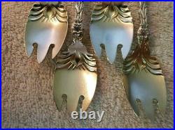 LILY by Whiting Sterling silver Set 4 Original ICE CREAM FORKS no mono GW bowls