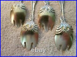 LILY by Whiting Sterling silver Set 4 Original ICE CREAM FORKS no mono GW bowls