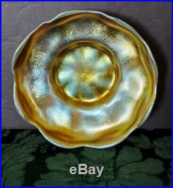 L C Tiffany Favrile 1896-97 Gorgeous Rare Married Bowl & Saucer Art Glass Set