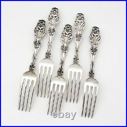 Lily 5 Regular Forks Set Whiting Sterling Silver 1902 No Mono