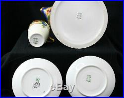 Limoges Antique Hand Painted Brauer Chocolate Pot Set Demitasse Cups and Saucers