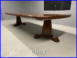 Magnificent 12ft CMC pedestal Grand Regency style Brazilian mahogany table Set
