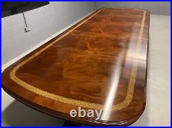 Magnificent 12ft CMC pedestal Grand Regency style Brazilian mahogany table Set